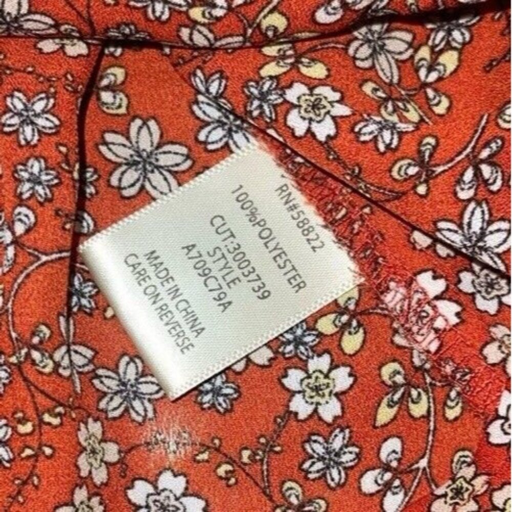 MAX STUDIO Women's Size Small Floral Tie Front Blouse - Picture 10 of 12